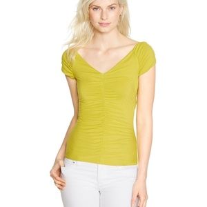 WHBM SHORT SLEEVE REVERSIBLE TEE - BERGAMOT (CHARTREUSE/YELLOW-GREEN)